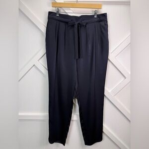 R Label The Reset Weekend Ankle Pull On Dress Pant Tie Waist Navy Size Large